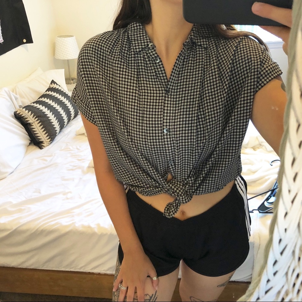 Madewell plaid central button down